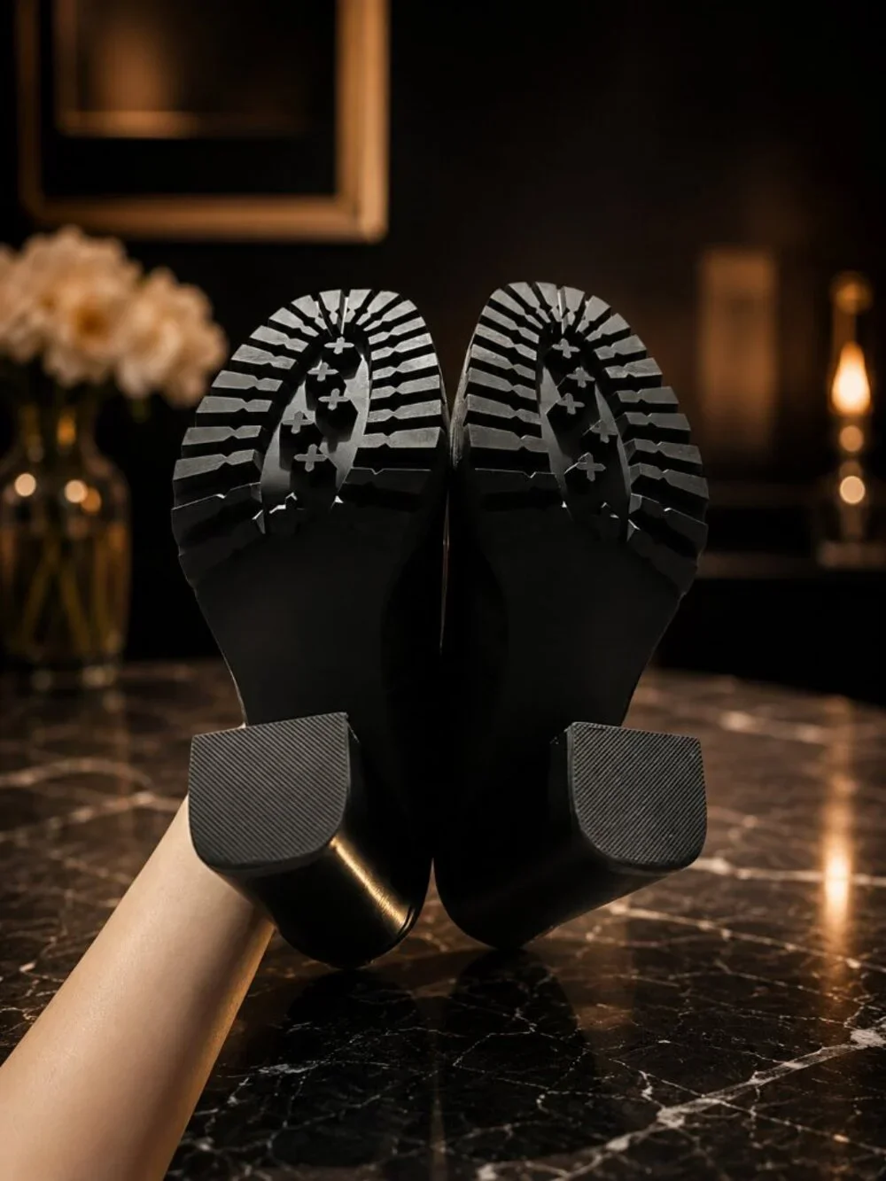 Steve Madden LAZRA Black Platform Block Heel Lug Sole Loafers | Size 6.5